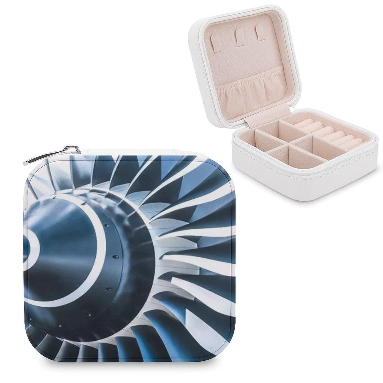 Rangement bijoux voyage Jet Engine : boîte portable en cuir avec séparateurs