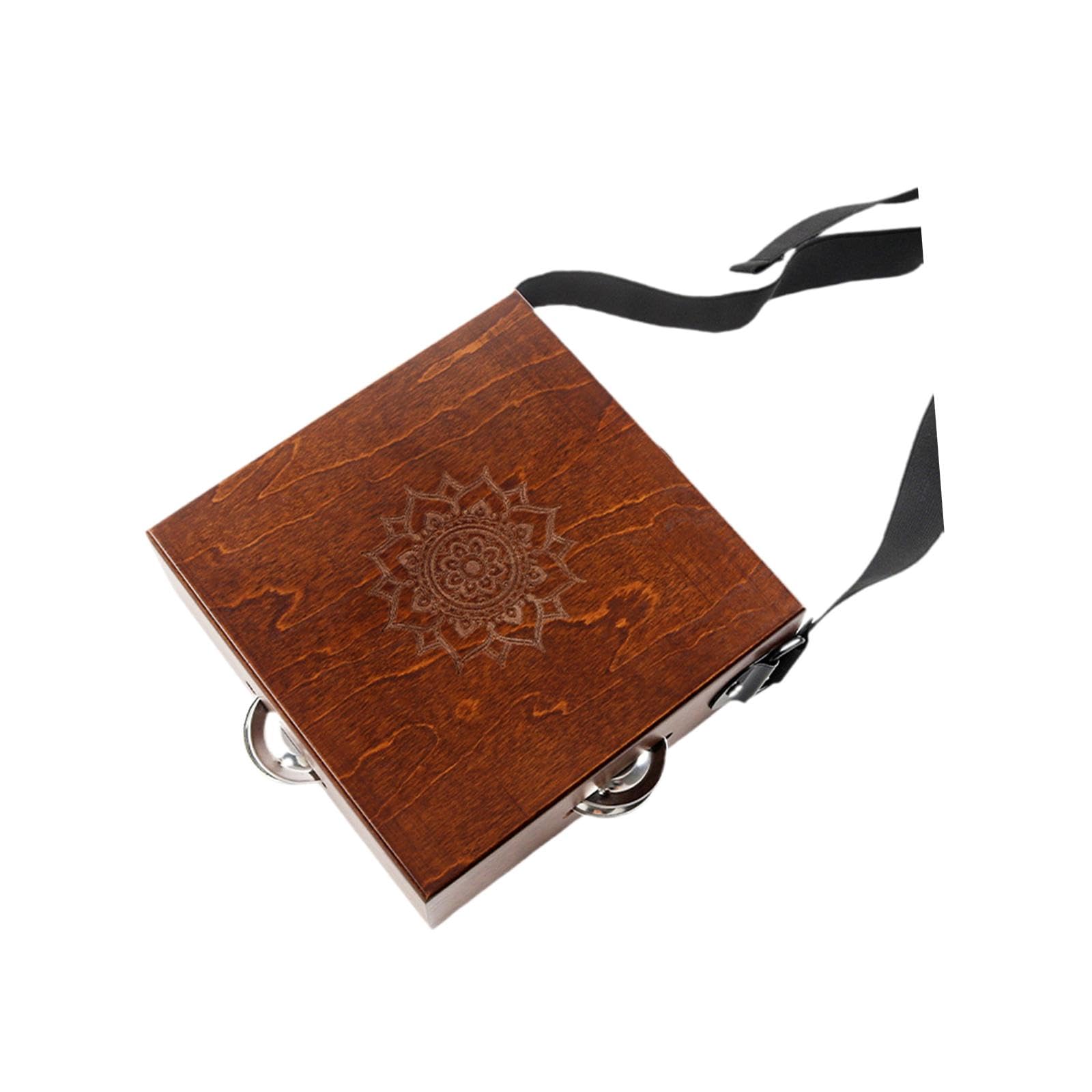 Cajon Portable, Tambour D'accompagnement pour Débutants et Professionnels. Instrument de Musique Facile à Transporter pour Les Artistes de Rue, Carré Marron