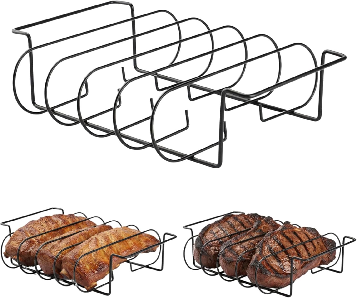 Zntezed Rib Rack for Smoking and Grilling - 12" Extra Long S deal at Amazon