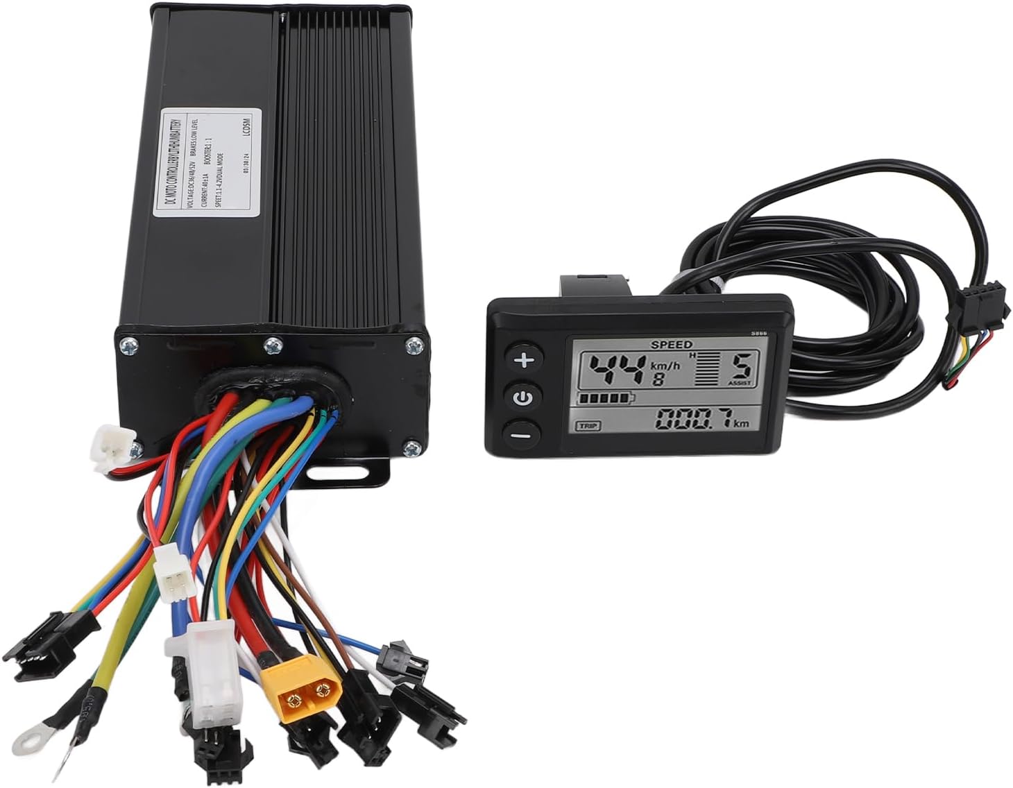 Motor Brushless Controller E Bike, 40A 3 Mode Controller LCD Display Panel Motor Controller Electric Cycle Controller Kit for 36V 48V 52V 1500W 2000W Brushless Motor