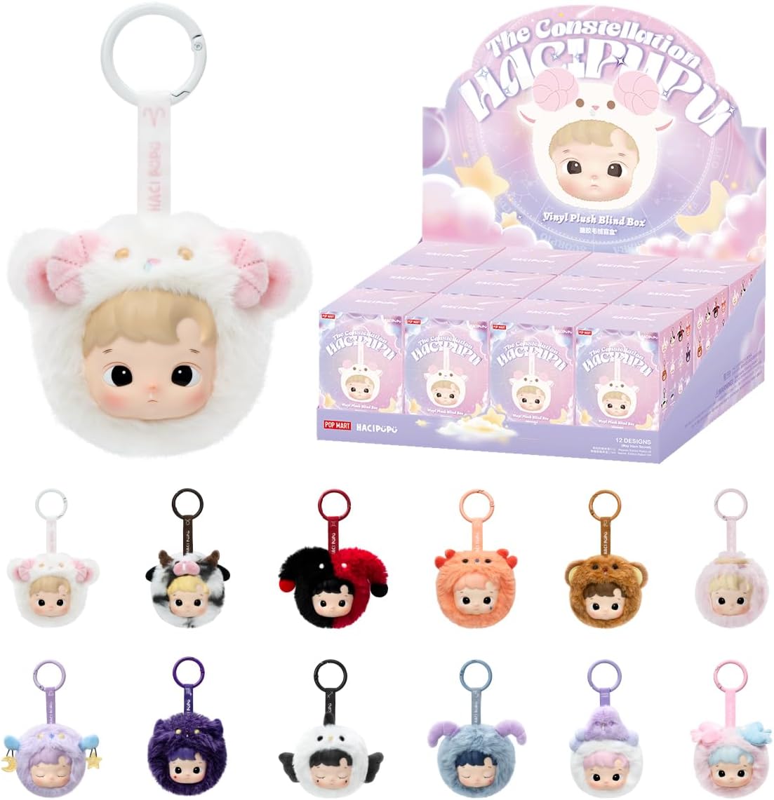 POP MART HACIPUPU The Constellation Series-Vinyl Plush Figures Whole Set Premium Design Gifts for Women Fan-Favorite Collectible Chic Art Toy Action Figure