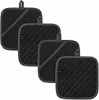 Presine Da Cucina Set 4 Pezzi - Resistente Al Calore 550°F, 20x20cm, Grigio Scuro, Cotone - Foto 7