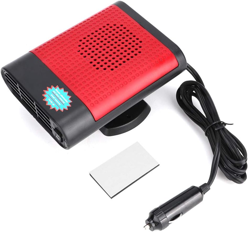 F&Y 12V 150W Anion Auto Heater Fan, Efficient Car Windshield Defogger & Defroster, Quick Demisting Device, Portable Automotive Heating & Cooling Solution for Winter (Black Red)