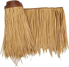 Teja Artificial para Techo de Paja, Hierba Falsa de Plástico PE Retardante de Llama, Paja Falsa Rollo De Hawai Techo, Techo de Paja para Césped Ignífugo-Color: Amarillo a,Tamaño: 0,5x1m/1,64x3,28ft (