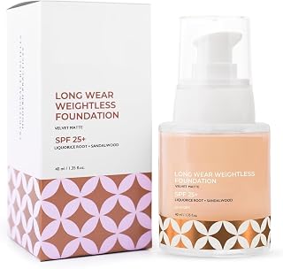 Medium to Full Coverage Liquorice Root and Sandalwood Longwear Weightless Foundation for Face Makeup