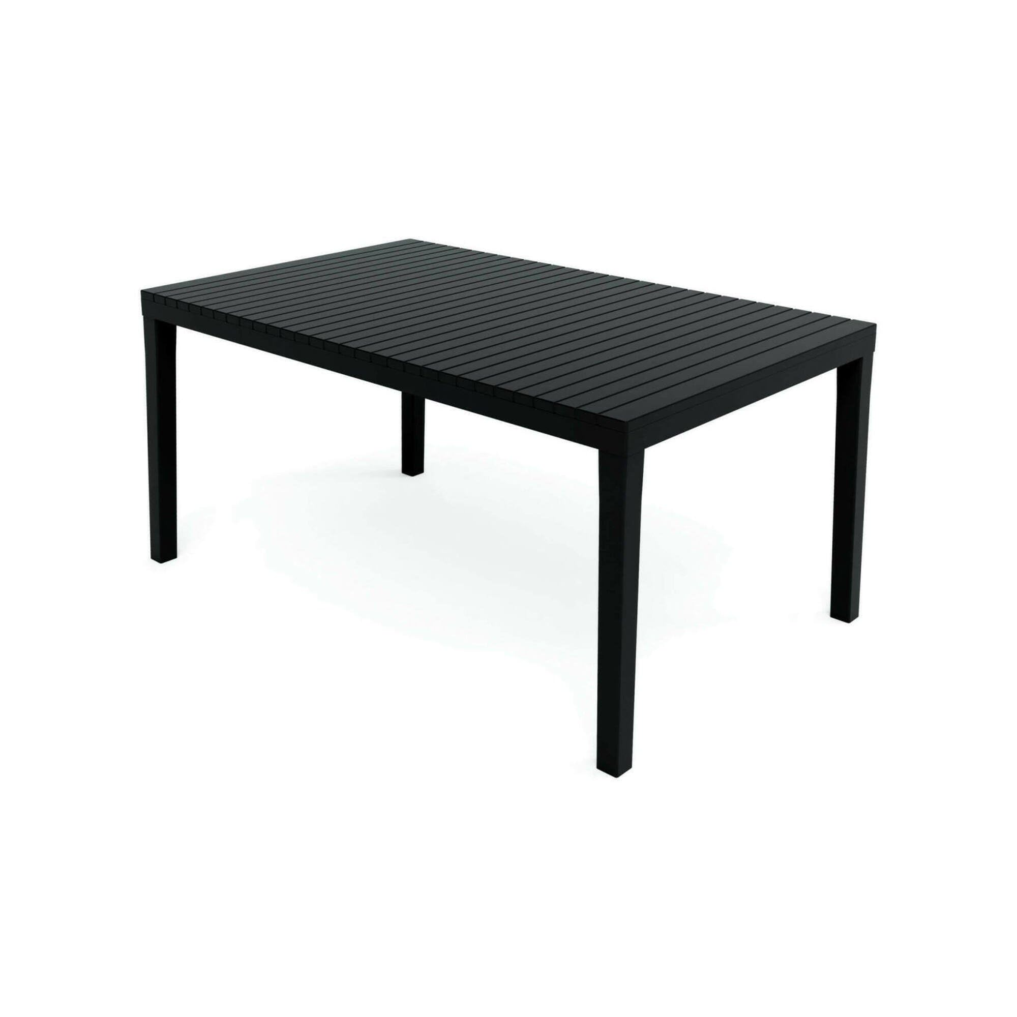 Dmora - Tavolo da esterno Susa, Ripiano rettangolare allungabile da pranzo, Tavolo da giardino estensibile, 100% Made in Italy, 150x90h72 cm, Antracite