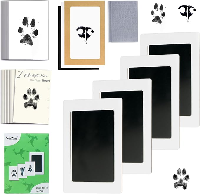 Inkless Paw Print Kit,Dog Paw Print Kit,Dog Nose Print Kit,Clean Touch Ink Pads and Imprint Cards,Pet Paw Print Impression Kit for Dogs Cats Footprint Keepsake