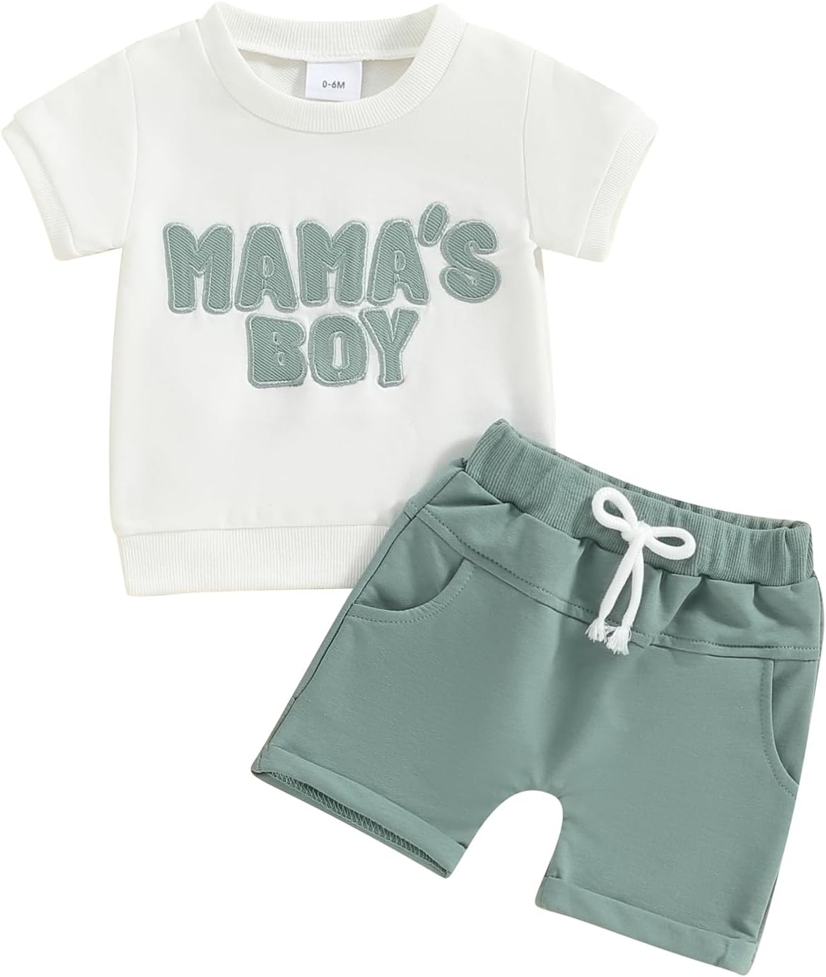 Toddler Baby Boy Summer Clothes Mamas Little Boy Short Sleeve T Shirt Tops Infant Rolled Stretch Shorts Set