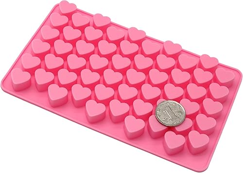 Miniatura 3 de X-Haibei Mini molde de silicona de corazón pequeño para decoración de pastel de caramelo de chocolate incrustable con jabón, diámetro 0.5 pulgadas