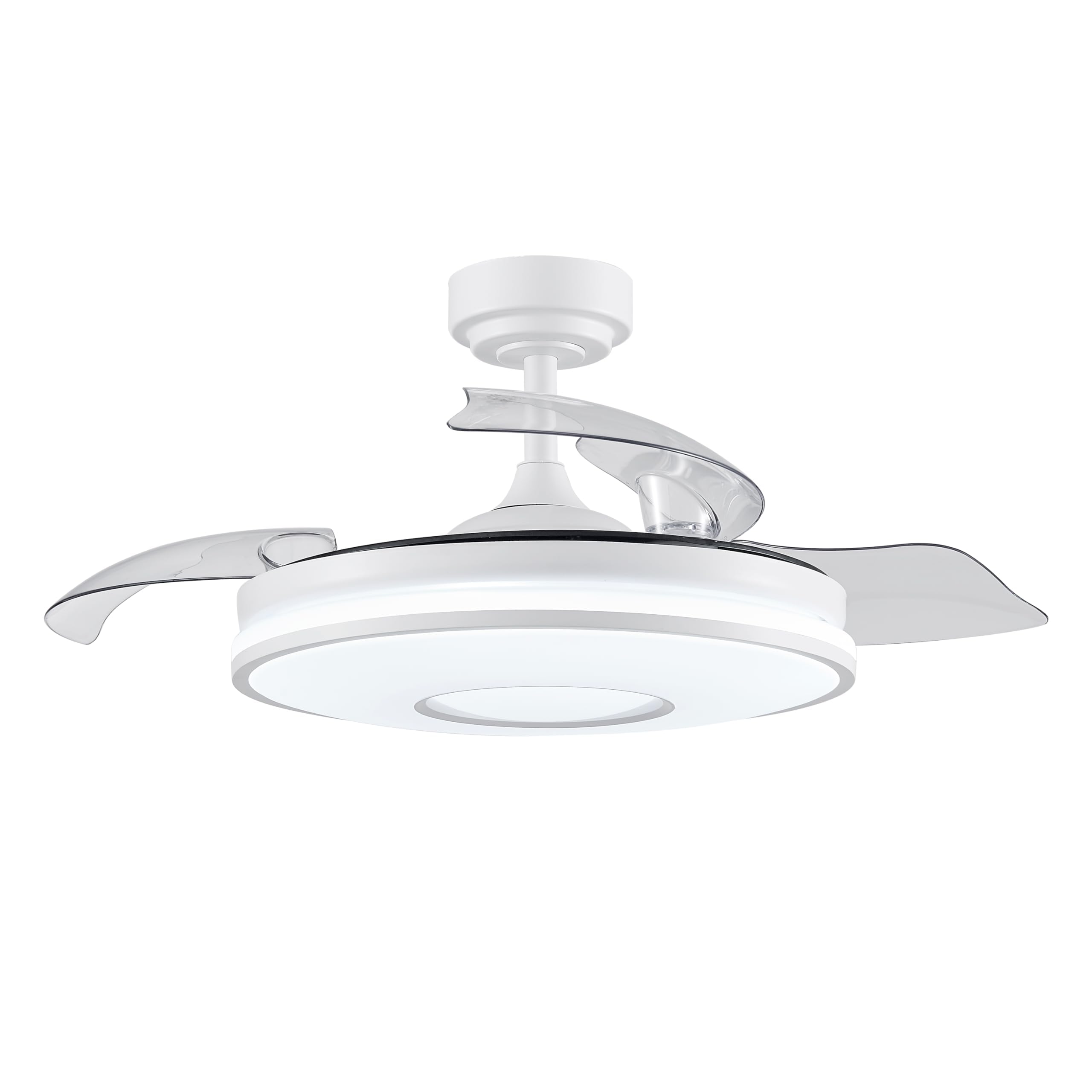 FABRILAMP TODOLAMPARA – CEILING FAN DC LED LIGHT DANI WHITE PULL-OUT BLADES 108D 6 SPEEDS REMOTE+TIME+MEMORY