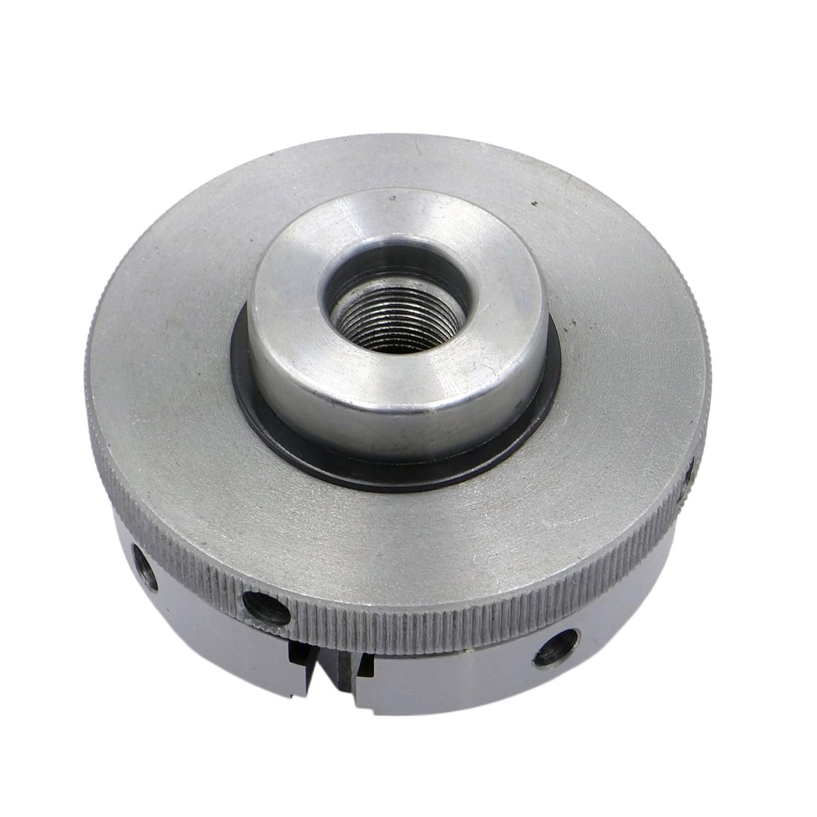 Polea de eje rosca M14x1mm M14, 2 rodamientos, cabezal torno madera DIY con 4 mordazas, K02-65 hoja sierra pulgadas(A K02-65 4 Jaw Chuck)