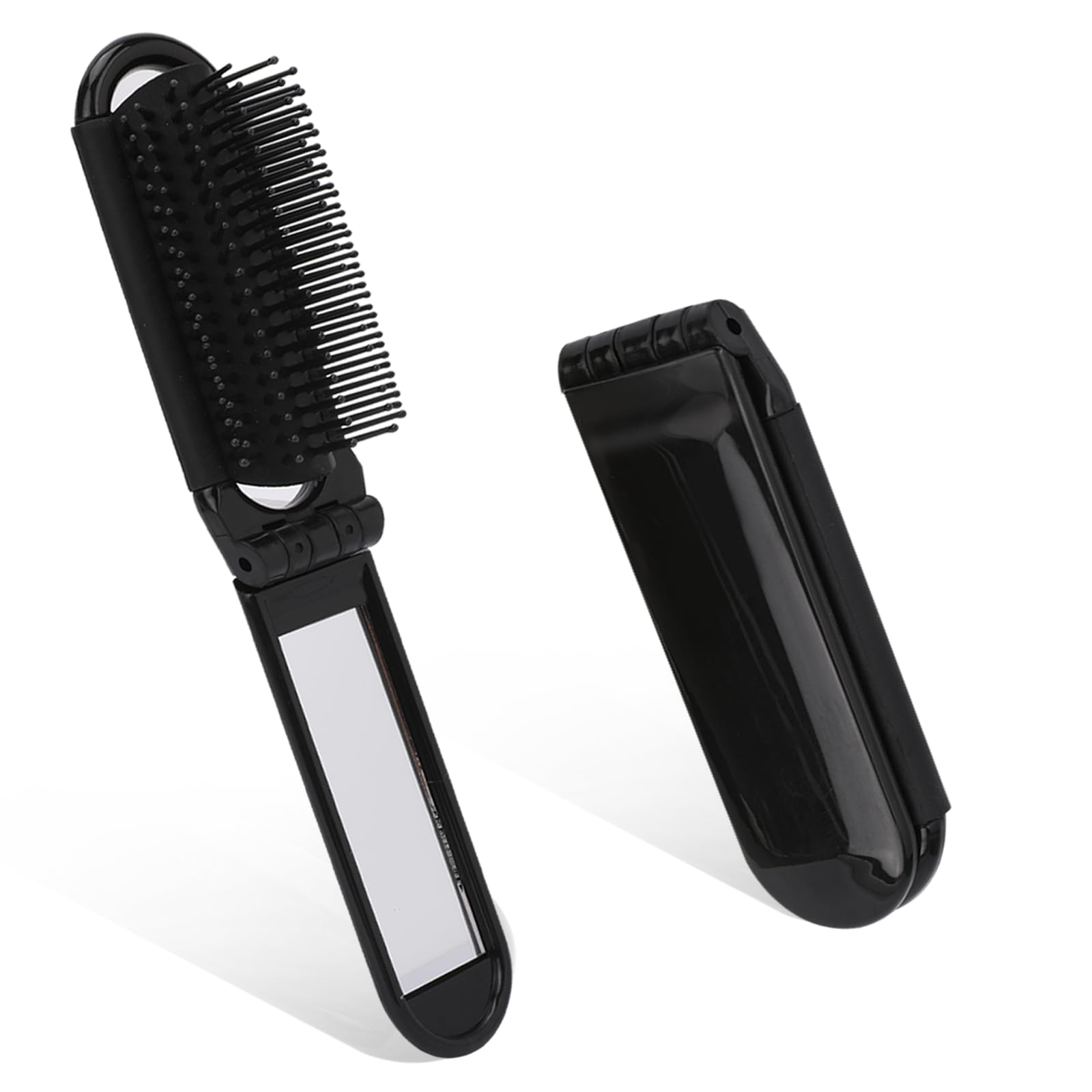 Travel Folding Hair Brush With Mirror, 2 Pack Small Foldable Pocket Size Comb, Mini Massage Styling Tools