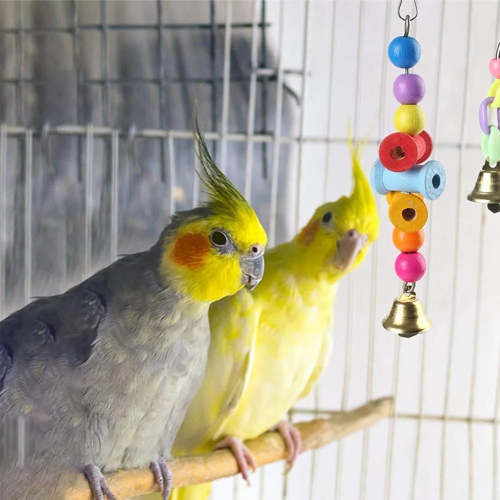 11 Piezas de Juguetes for pájaros for periquitos, Juguetes for periquitos, Juguetes interactivos for pájaros for un Tiempo de Juego entretenido, Accesorios for jaulas de pájaros