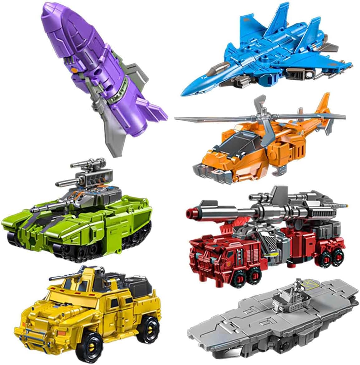 WILD HUNTER 7 in 1 Transforming Robot Toys 11 Inch Action Figures Model Deformation Combiner Deformable Ship Jet Tank Helicopter Truck Rocket Wars Car