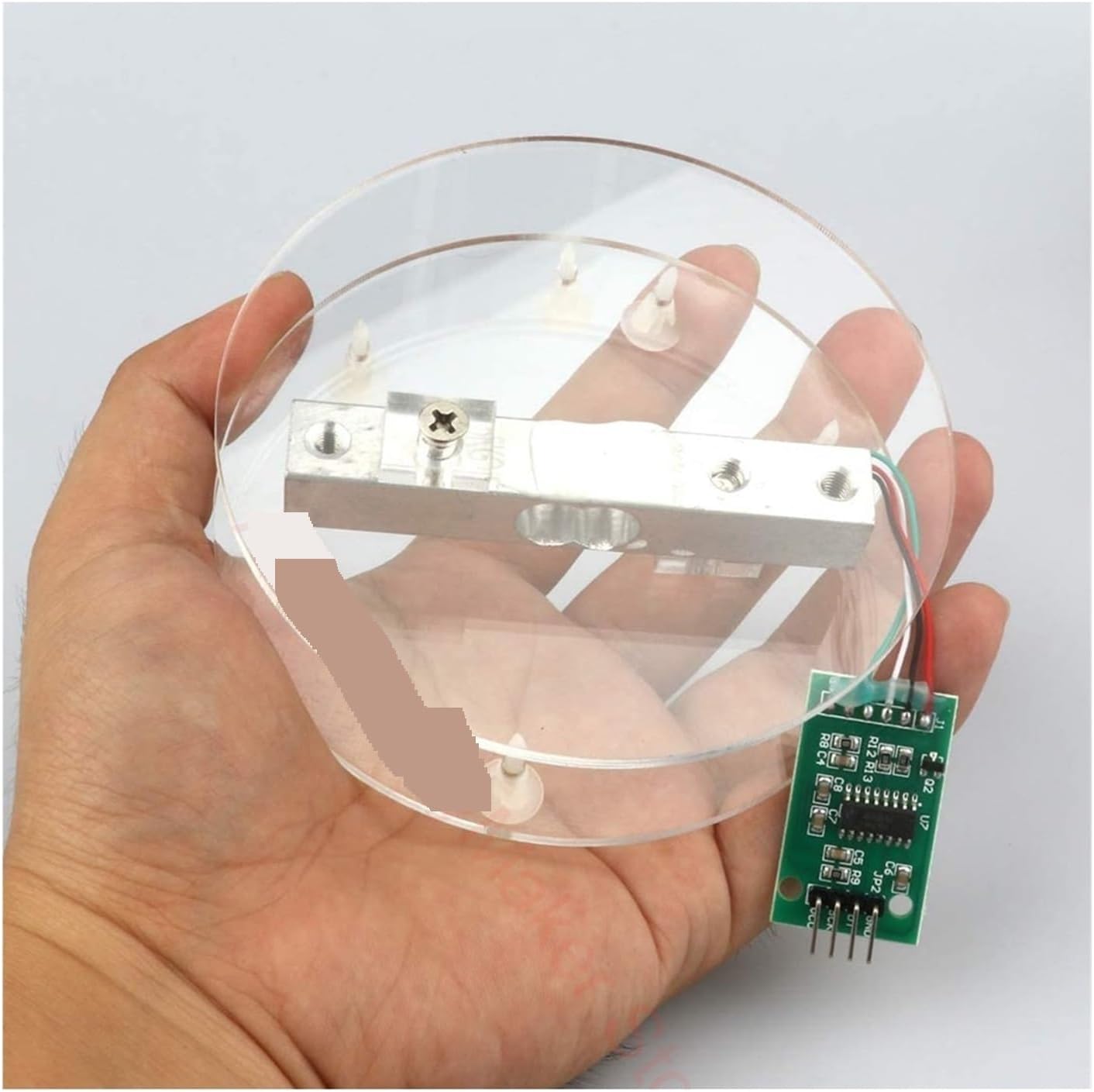 Load Cell, Digital Load Cell Weight Sensor HX711 AD Converter Breakout Module 5KG 10KG Portable Electronic Kitchen Scale for Hopper Weight High Pressure Tension Weighing(20KG) (1kg HX711)