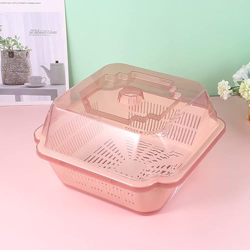 Miniatura 9 de Estante de secado de platos de cocina cubierto, caja de almacenamiento de drenaje, estante de agua, utensilios de drenaje, soporte para botella,