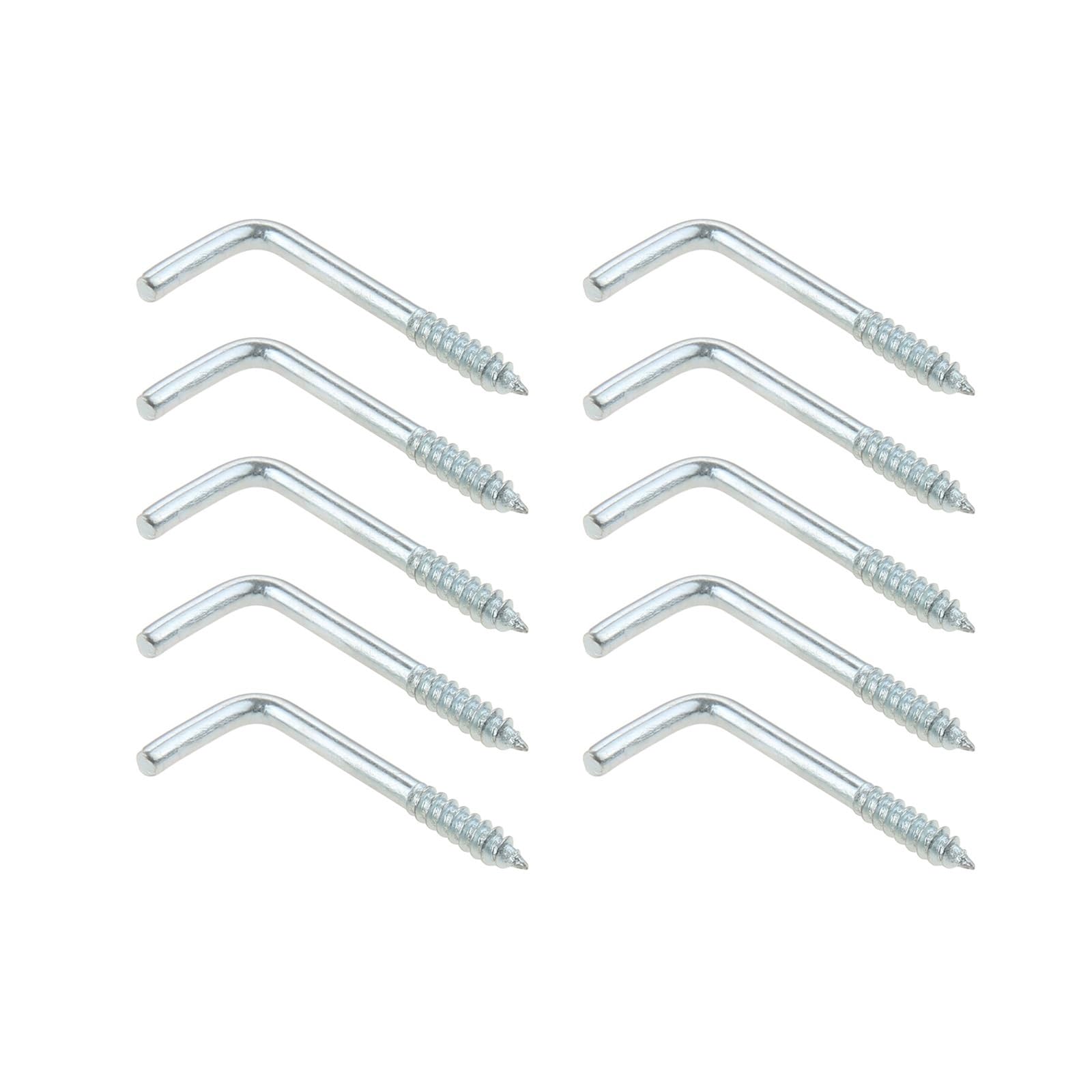 Haki sufitowe w kształcie litery L, wkręcane haki ścienne do ramek obrazów i lamp, srebrne, 20-40 mm, opakowanie 10 szt(2.4 * 10 * 23mm 20pcs)