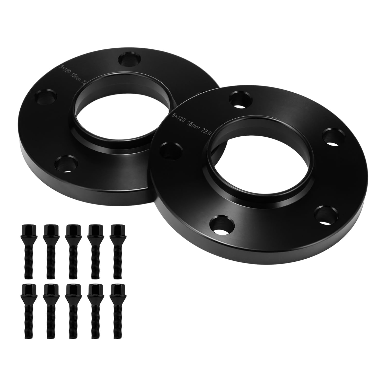 TRACER Wielverbreiders 10 mm Spoorverbreitering 120/5 72,6 mm Zwart 2 stuks