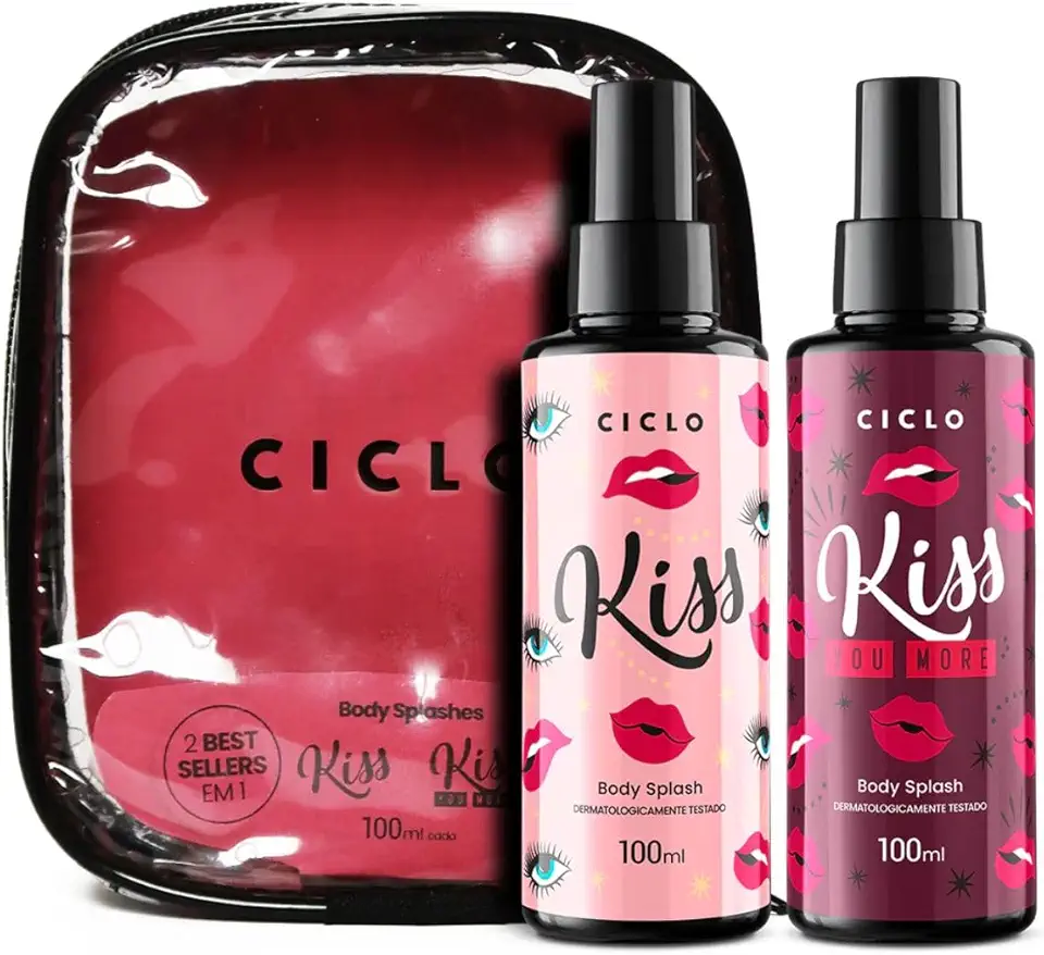 Kit Estojo Body Splash Kiss 100ml + Kiss You More 100ml Ciclo