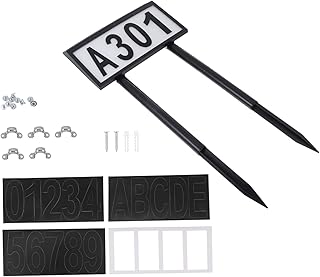 Angoily 1 Set Solar Door Light Outdoor Sign Number Light up Sign Driveway Number LED Address Plaques Doorplate Digits Outdoor Address Sign Number Insert Black Household Shop Sign Plastic