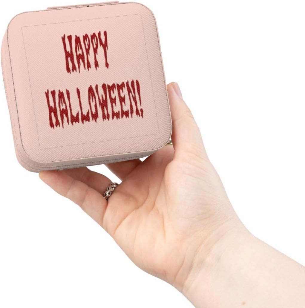 3dRose Bloody Gore Happy Halloween Jewelry Travel Case Pink