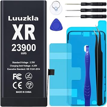 23900mAh Battery Compatible with iPhone XR, New Upgrade Super Capacity Battery Replacement Compatible with iPhone XR, with Full Tool Kits-0 Cycle High Capacity-24 Months Service