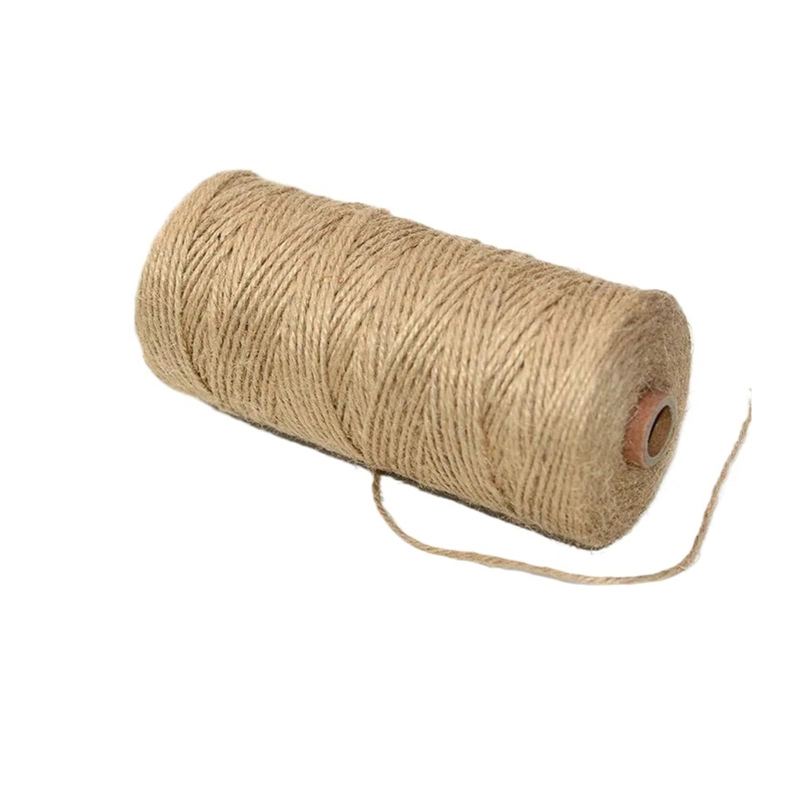 100M 2/5/6mm Corda di iuta Stringa Nastro Artigianato Cordone Spago Filo Cucito Avvolgimento Festa Matrimonio(5MM 100M)