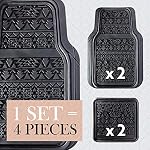 Lunna FM-337E 4pc Aztec Black Rubber Floor Mat - Image 2