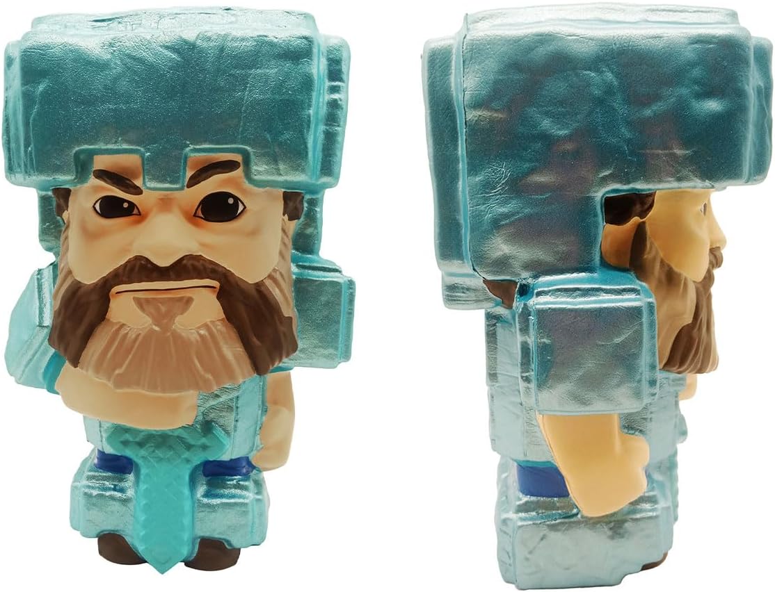 Minecraft Mighty Mega Squishme – Diamond Steve Toy – Jumbo Slow-Rise Squishy – Official Minecraft Movie Character (12")