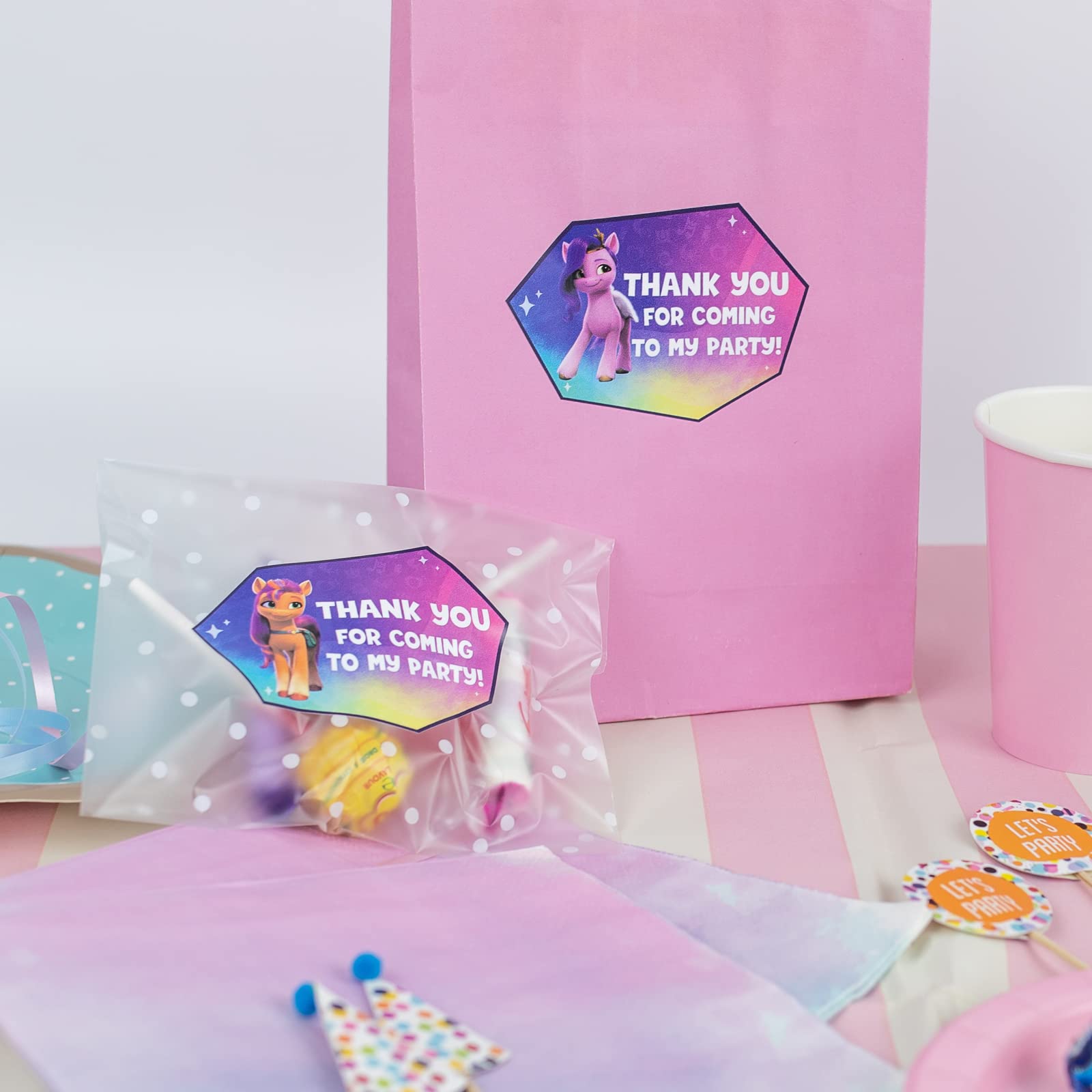 Stickerscape My Little Pony Party Labels (Thank You Labels)| Official My Little Pony Party Labels, My Little Pony Thank You Labels | Labels for Party Bags and Favours
