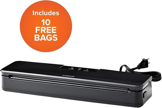أكياس Anova Culinary Sous Vide Pro & Vacuum Sealer وأكياس Anova Precision Vacuum Sealer - تتضمن 10 أكياس مقطوعة مسبقًا