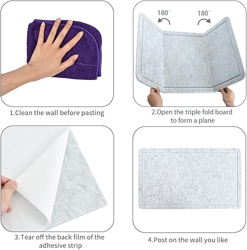 Miniatura 39 de Vuzvuv Barra de corcho negro de 16 x 12 pulgadas con 20 pasadores, tiras autoadhesivas para tablón de anuncios que no dañan la pared, tablero