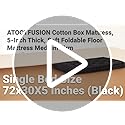 Image of ATOOTFUSION Cotton Box Mattress, 5-Inch Thick, Soft Foldable Floor Mattress Medium Firm, Single Bed Size 72x30X5 Inches (Black)