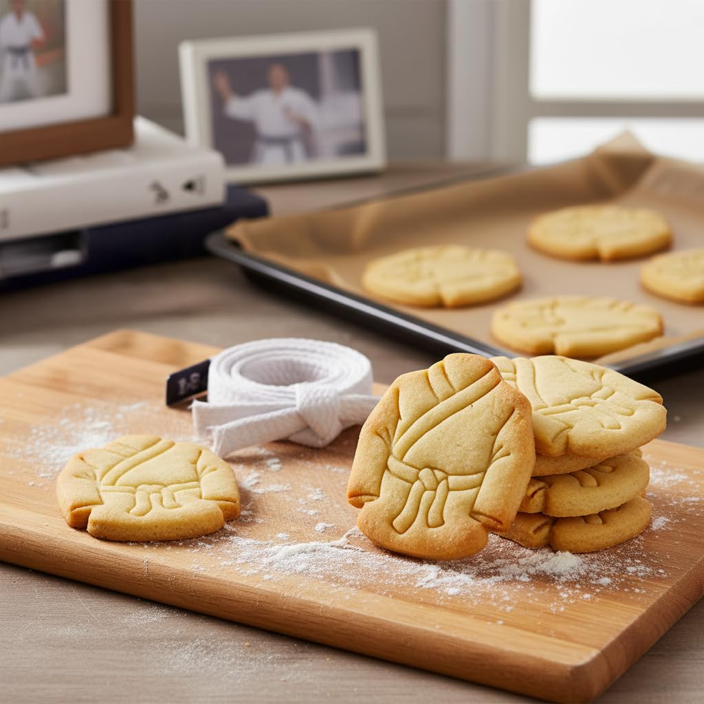 BAKERLOGY Karate Gi - Cortador de galletas para artes marciales, ideal para fondant, masa de galletas, arcilla