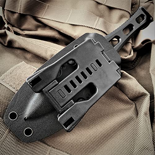 Tactical Knife Hunting Knife Survival Knife D2 Spear Point Blade Full Tang Kydex Sheath Molle Clip Fixed Blade Knives Camping Accessories Camping Gear Survival Kit Survival Gear And Equipment Tactical Gear Hunting Gear Edc Knife Edc Gear 40062 (Black Tkf205Bk) #TOP7