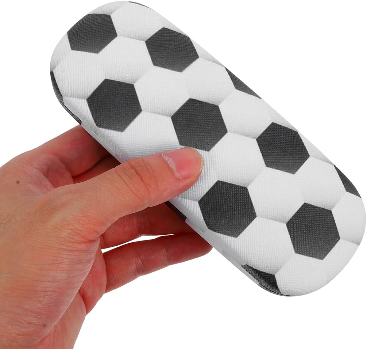 FRCOLOR Hard Shell Eyeglasses Case Cool Football Pattern Portable Sunglasses Case for Kids Students Teenager Travel Eye Glass Protective with Cleaning Cloth