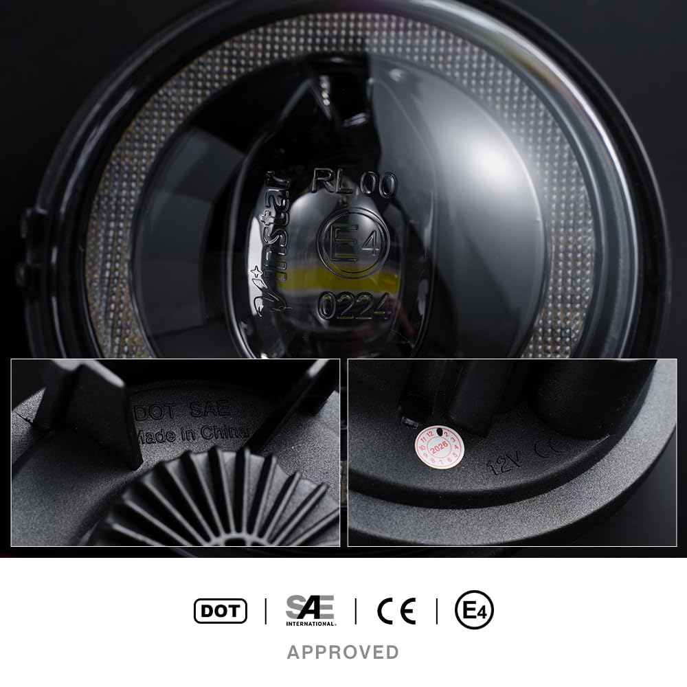 LED antiniebla DRL luz de circulación diurna compatible con Mini Cooper R55 R56 R57 R58 R59 R60 R61 LED Conducción del anillo de halo Ejecución de luz DLR E4 aprobado 2 piezas