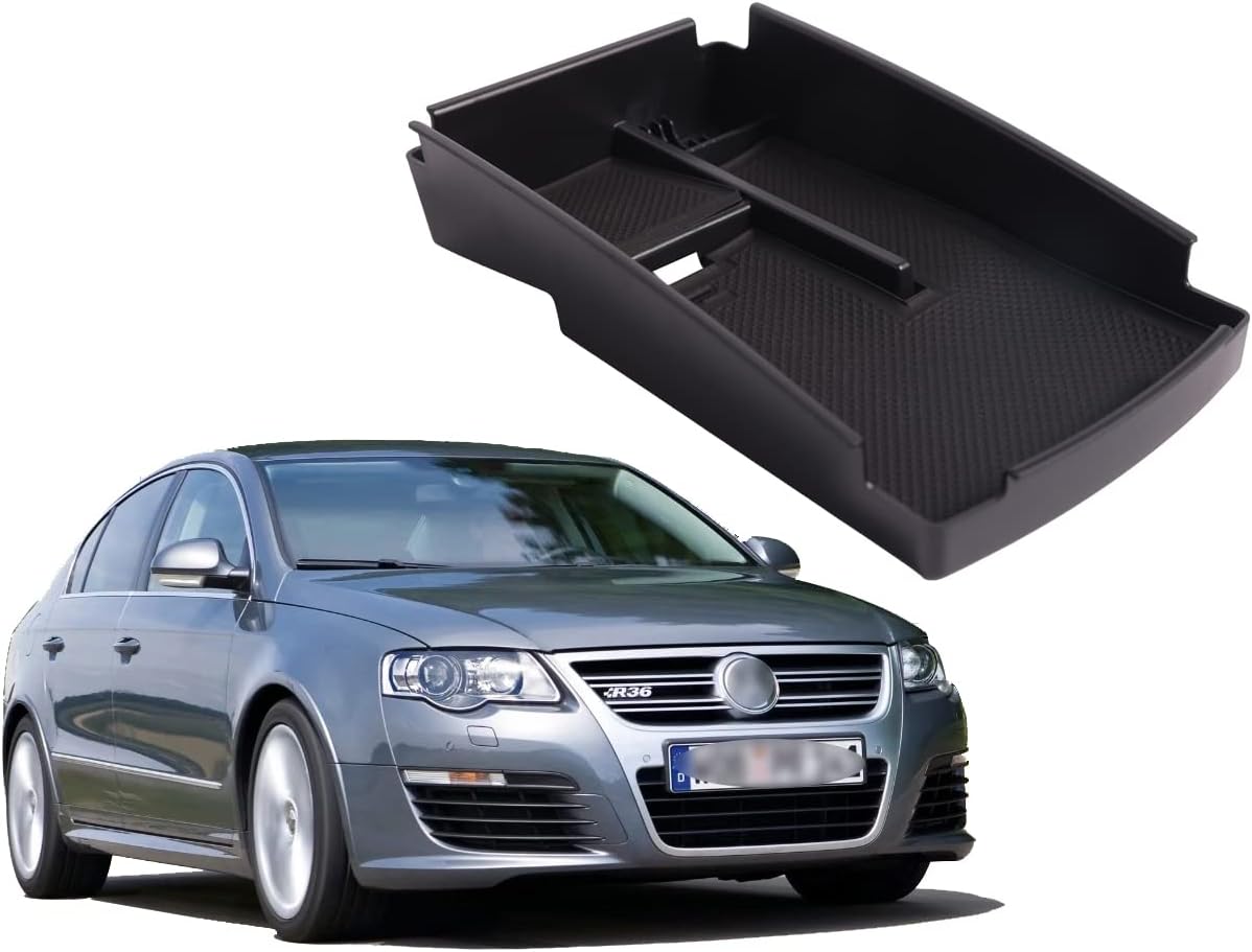 Storage Box Armrest Box Centre Console Secondary Storage Organiser Holder for CC Magontan Passat B6 B7L 2009-2015