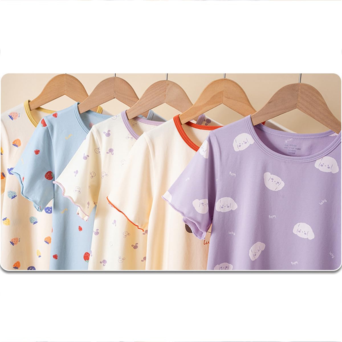 KISBINI Toddler Girl Nightgown Short Sleeve Cotton Princess Sleepshirt Kids Pajama Dress - Image 6