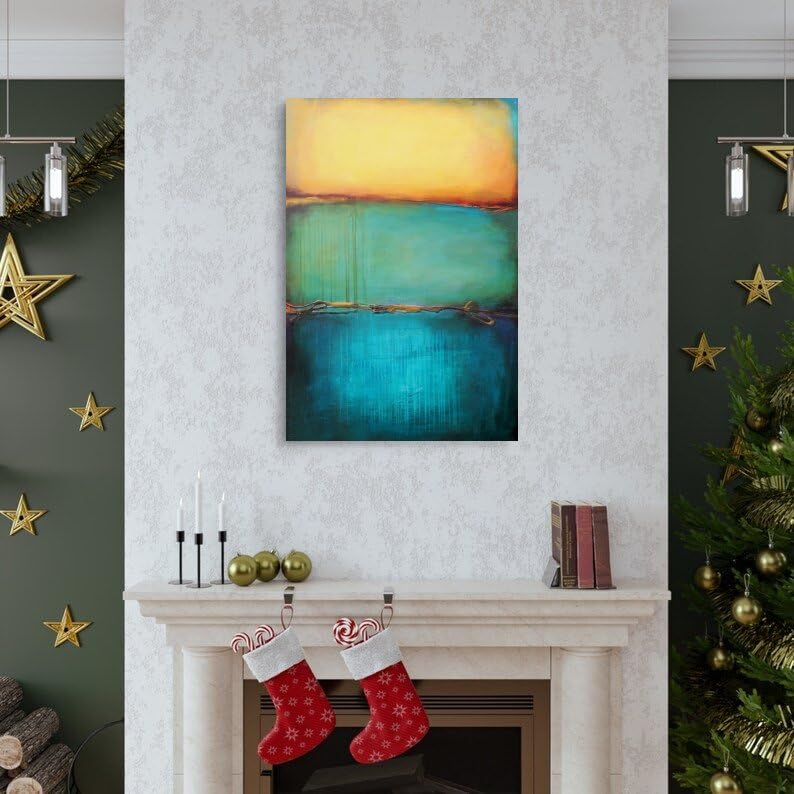 Toile abstraite Mark Rothko Baie d'émeraudes I tableau décoration murale encadré