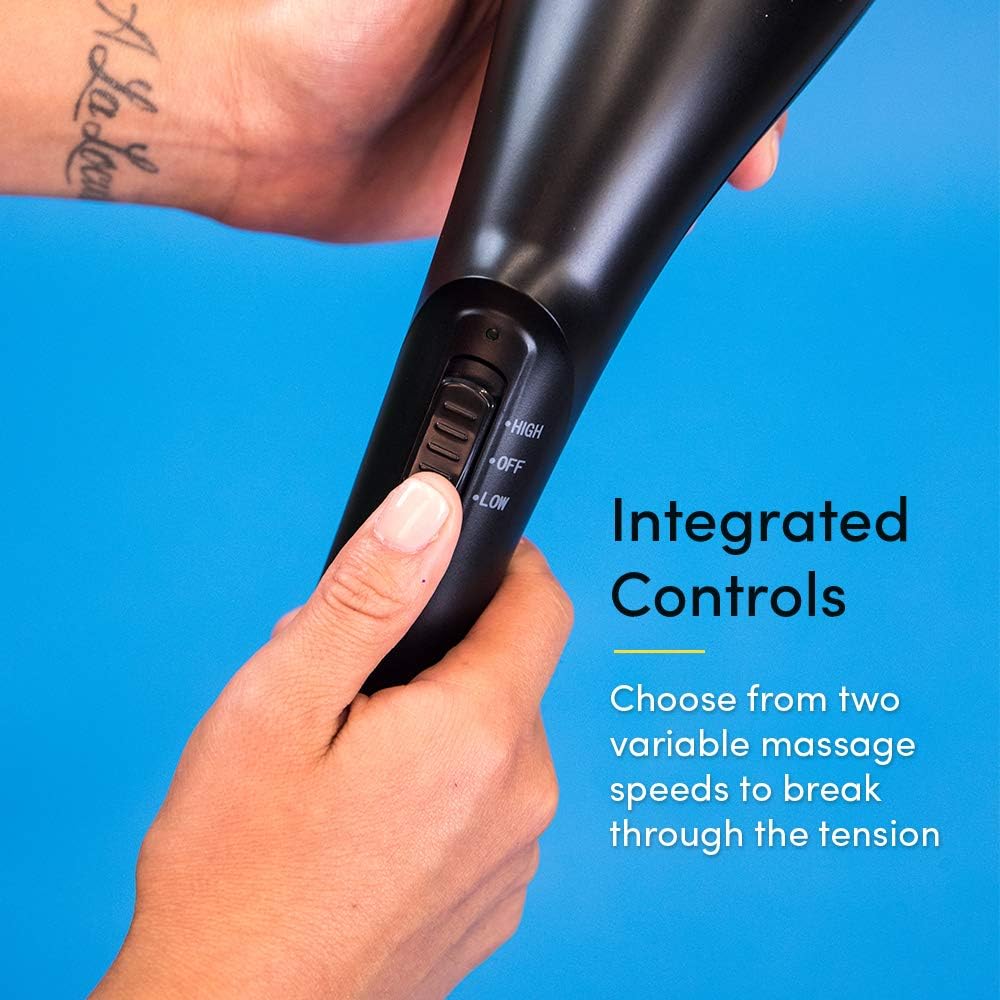 Handheld Percussion Massager | Corded Deep Tissue Massager for Back and Body | Multi-Intensity Settings with 3 Massage Node Options | Black