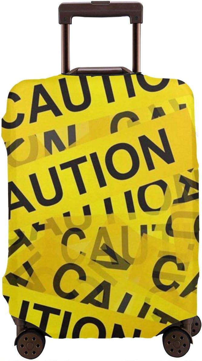 Caution Travel Luggage Protector Personalized Washable Suitcase Cover,Fits 18 to 30 Inch Luggage
