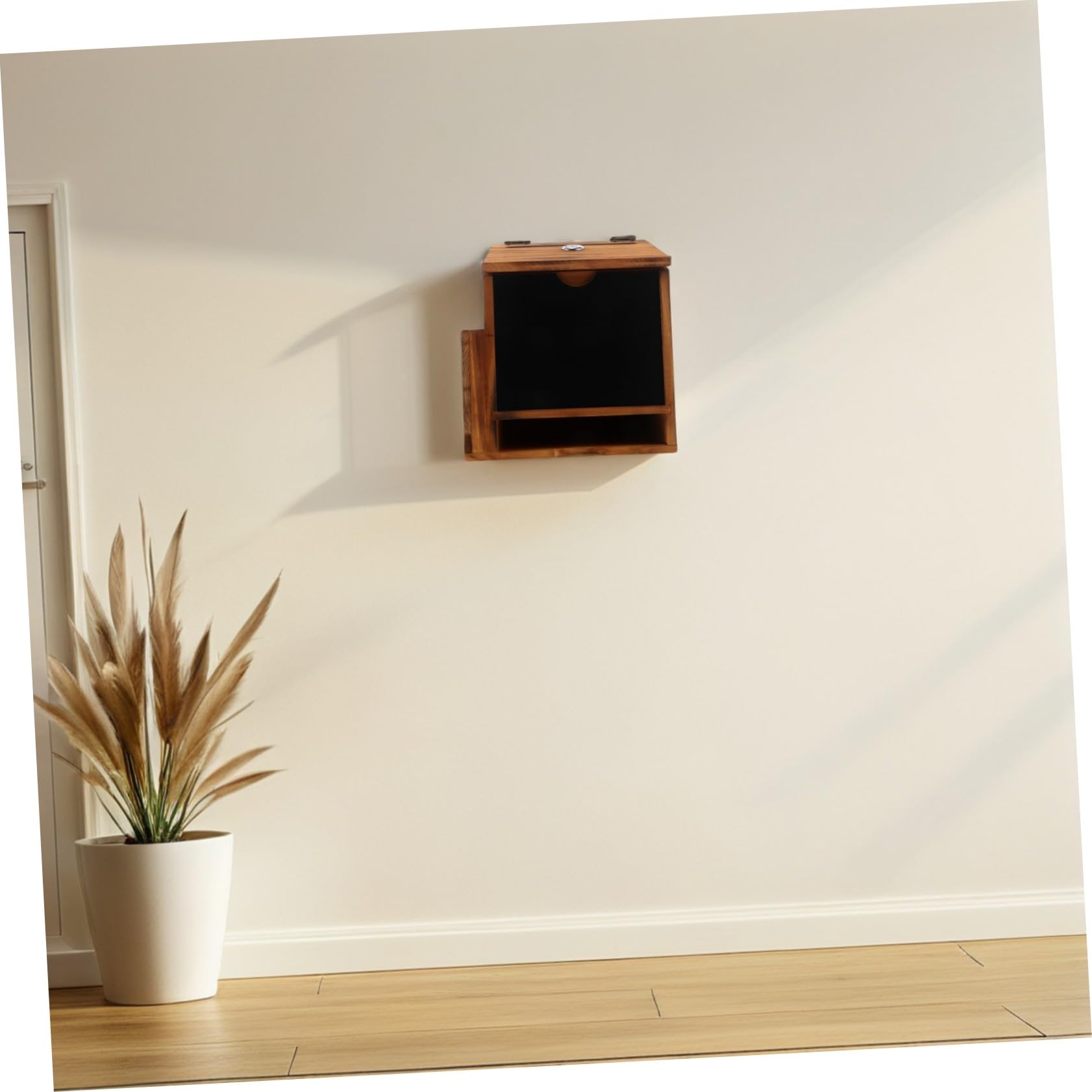Boîte à Suggestions en Bois Murale avec Serrure, Coffret de Collecte | Finition Café, Style Rustique, Matériel de Fixation Inclus pour Installation