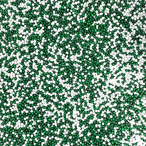 Nonpareils Bake In Sprinkle On Mini Pearls Confetti Sprinkles Toppings For Cake Cookie Cupcake Icecream Donut 6oz (Greenery)