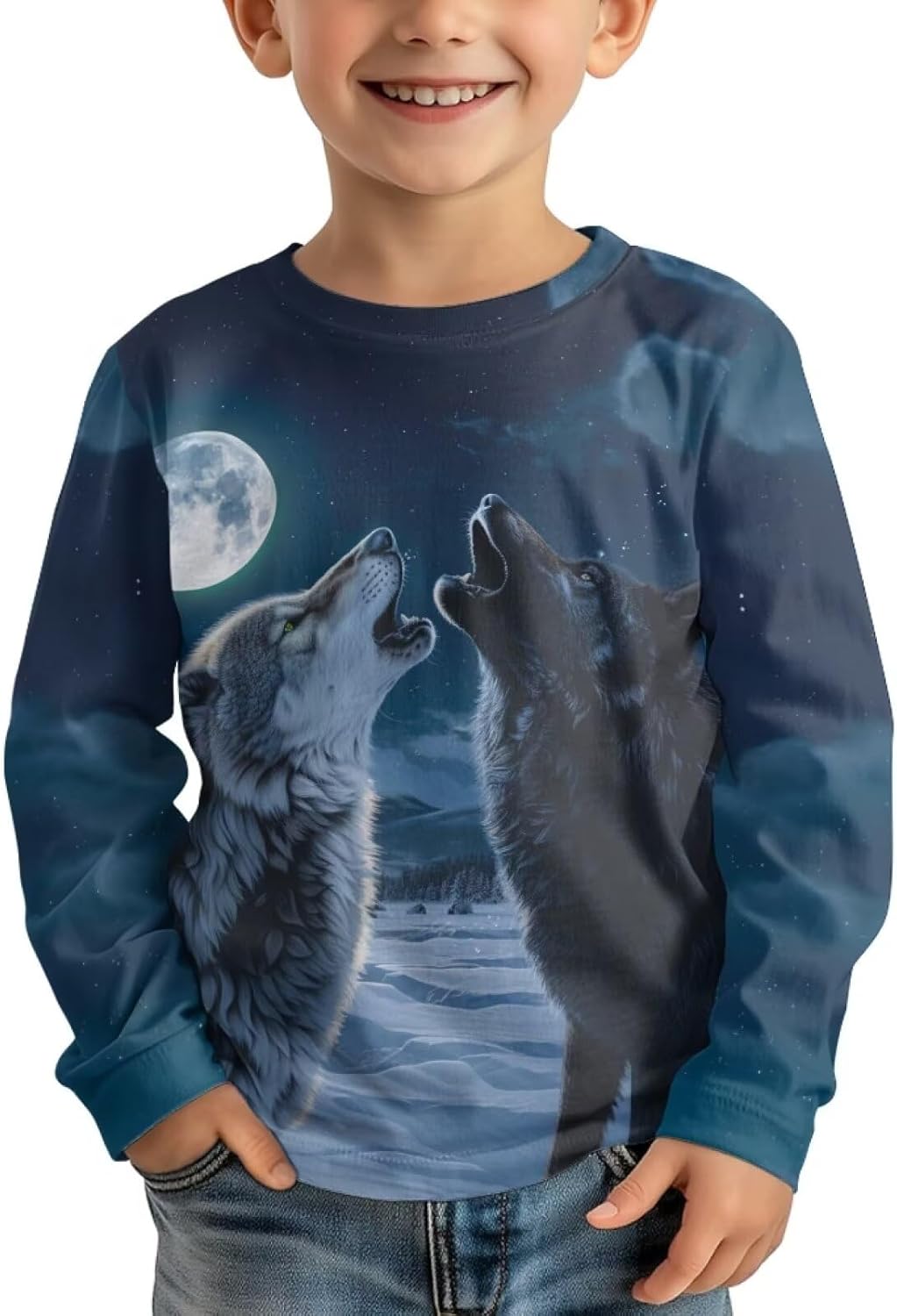 Long Sleeve Crew Neck T Shirt for Boys 3-14T Athletic Shirt Casual Fall Outfits