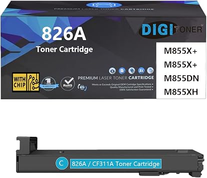 826A Toner Cartridge Replacement for HP 826A CF311A Toner Cartridge Compatible with HP Color Laserjet Enterprise M855dn M855xh M855x+ M855x+ NFC Printers 1Pack Cyan