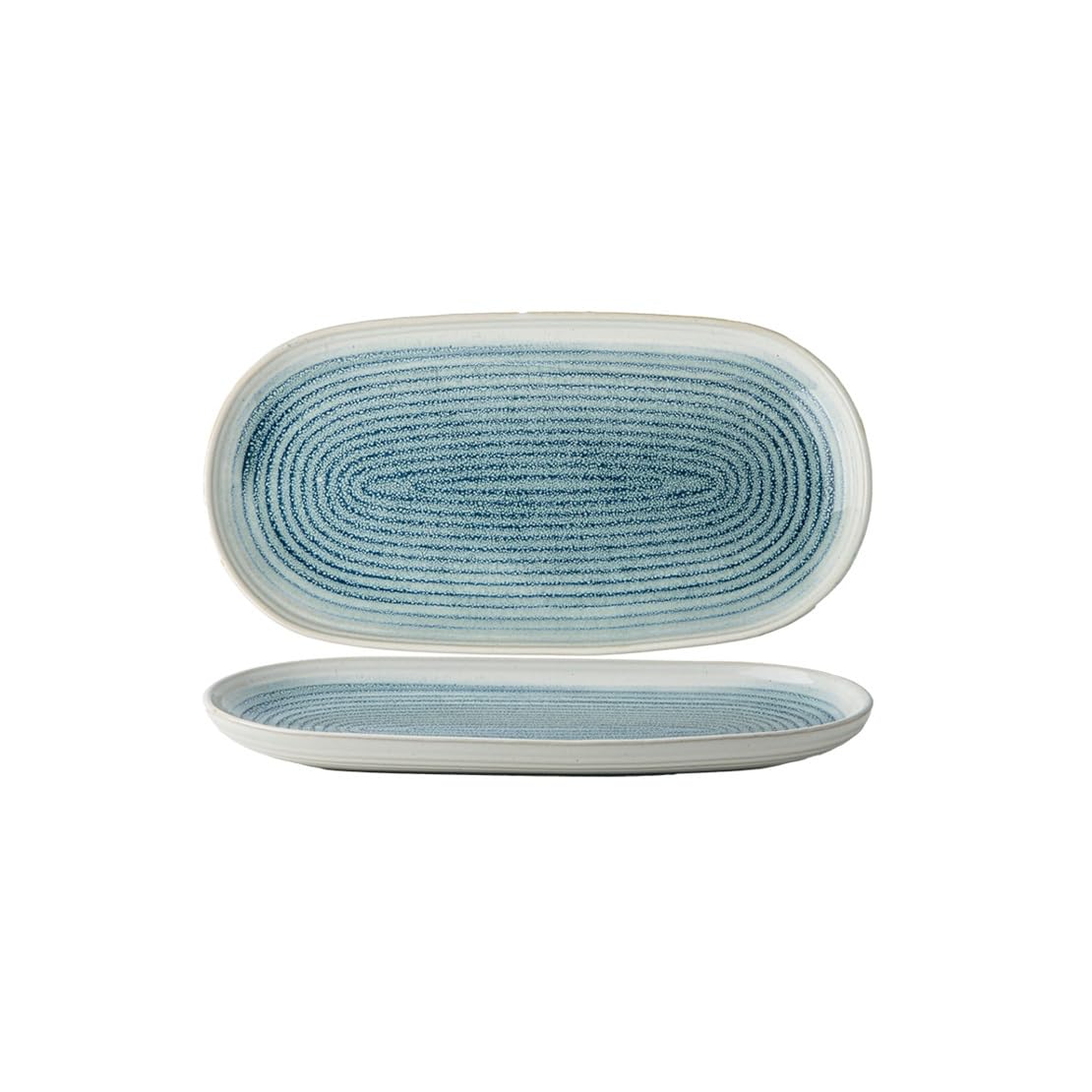 GFHTRELY Dinner Tray 11-inch Japanese Breakfast Ceramic Plate Gradient Oval Fish Hotel Sushi Afternoon Tea Snack Dessert Tableware Dinner Plate