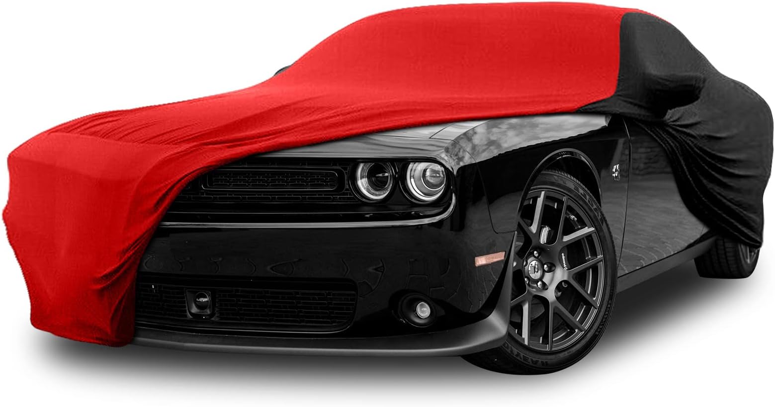 Indoor Car Cover Replace for 2008-2023 Dodge Challenger, Luxurious Stretch Satin Ultimate Custom-fit Indoor Car Cover for Dust-Proof, Underground Garage, Car Show (Challenger)
