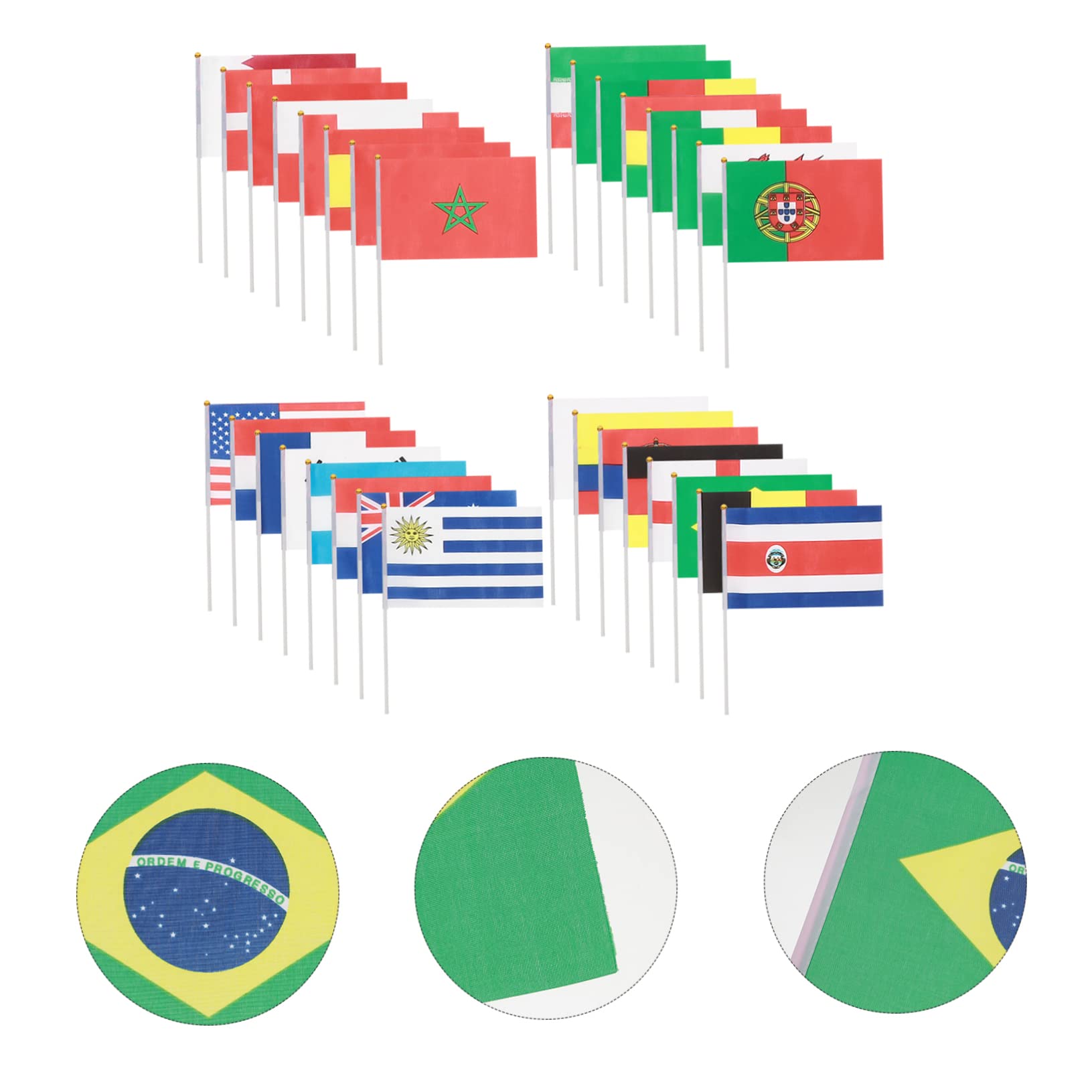 Hand Hielt Petites bannières de drapeau national sur 32 pays international pour, événements sportifs, festivals