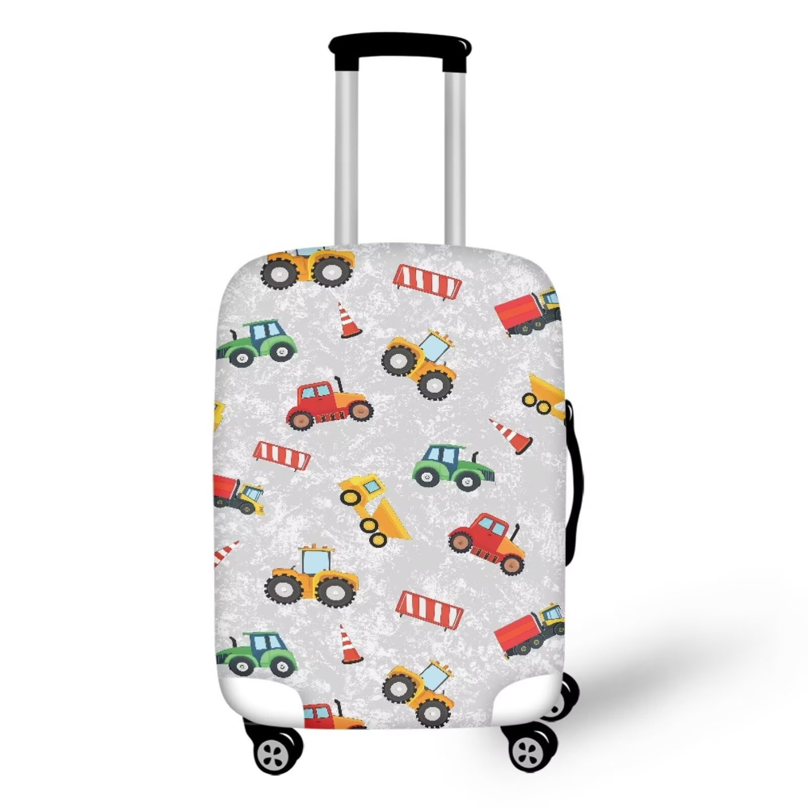 Coloranimal Engineering Vehicle Luggage Covers Travel Luggage Covers Elastic Washable Suitcase Cover Protector Fashion Luggage Protector Travel Accessories Fit 25-28"
